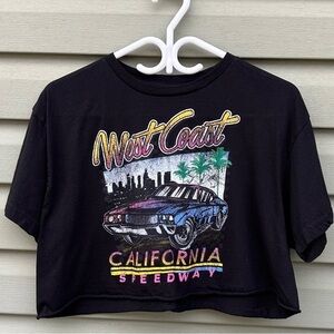 Social Culture Cropped Oversized Printed T Shirt Womens Size L